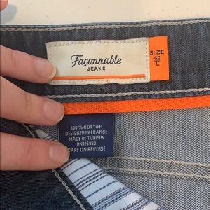 Faconnable Mens Straight Blue Jeans